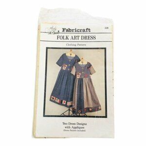 Fabricraft Sewing Pattern 348 Misses Folk Art Dress Size XS - LG Uncut